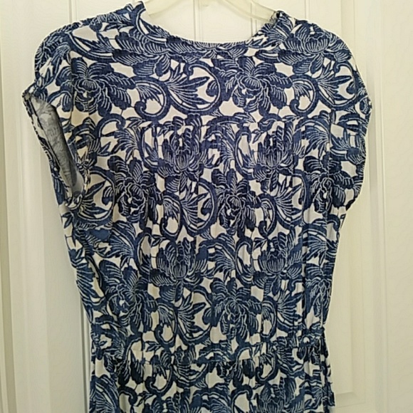 Blue and white midi dress - Picture 3 of 4